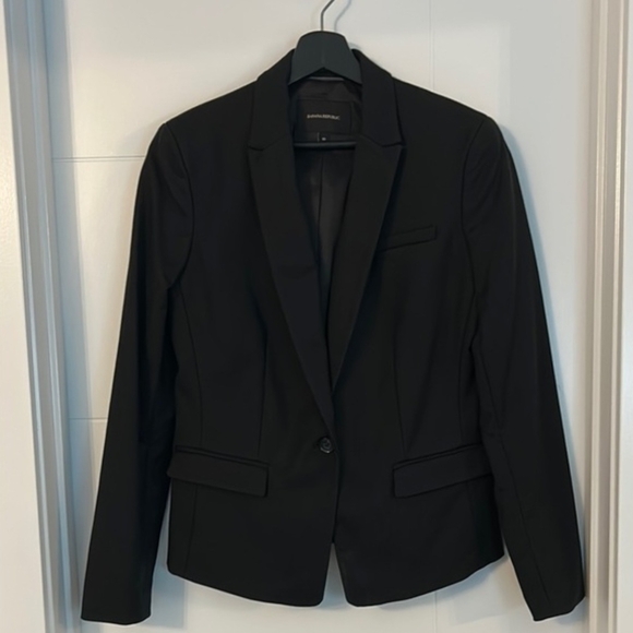 Banana Republic Black Classic Cotton Blazer - Picture 4 of 11